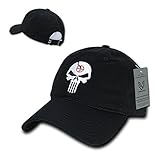 Punisher Embroidered Low Profile Soft Cotton Baseball Cap - BLACK