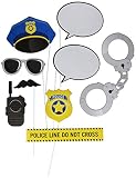 Creative Converting 329397 Police Party 10-Piece Photo Booth Prop Kit, One Size