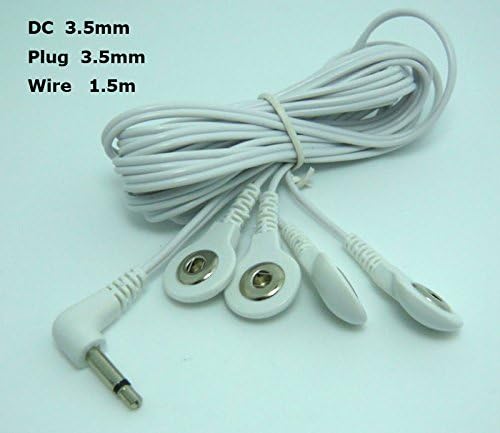 DC 3.5mm Electrotherapy Tens/ems Lead Wires 4 in 1 Electrode Wire/cable Connecting Wire with 3.5 Snap Hole for Tens Ems Machine (100)