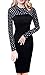 HOMEYEE Women's Retro Chic Colorblock Lapel Career Tunic Dress B238 (M, Dark Blue + Dot)