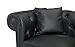 Classic Scroll Arm Tufted Bonded Leather Chesterfield 2 Seater Loveseat (Black) by Divano Roma Furniture