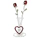 Gift Boutique Forever Glass Rose Flowers in Vase with Red Hanging Crystal Heart Charm on Mirrored Base for Mother’s Valentine’s Day Birthday Wedding Anniversary Decor for Women Girlfriend Mom