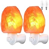 TomCare Salt Lamp, Himalayan Salt Light Glow Hand Carved Natural Crystal Himalayan Night Lights Wall Light UL Approved Wall Plug Decoration Lighting (2)