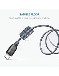 Anker Powerline + Cable USB-C a USB 3.0 (3ft), alta durabilidad, para dispositivos USB tipo C incluyendo el nuevo MacBook, Chromebook Pixel, Nexus 5 X, Nexus 6P, Nokia N1 Tablet, OnePlus 2 y Más, Gris