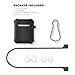 MeanLove AirPods Case, Accessories Kits for Airpods Charging Case, Flex Armor Series AirPods Cover Skin (MS18A1) with Keychain/Magnetic Airpods Strap/Airpods Ear Hook, Black