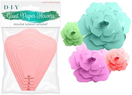 Paper Flower Template Kit - DIY Wall Decoration - Instructions Included - by Retail Parity