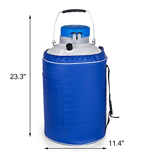 BestEquip Liquid Nitrogen Container 6L Liquid Nitrogen Storage Tank Static Cryogenic Container with 6 Canisters
