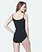 MISSALOE Women Seamless Basic Shapewear Mid-Thigh Bodysuit Comfort Bodyshaper, Black, Small