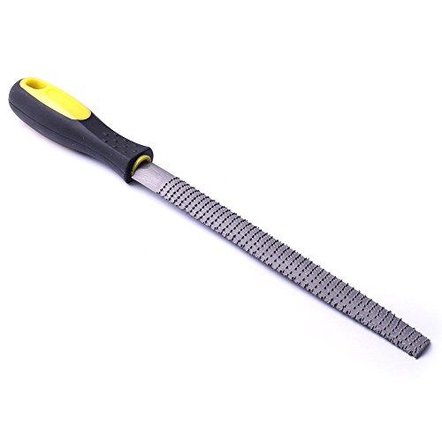 Fatmingo 3 Piece 8" Wood Rasp File set Barstard Files Rubber Handle Flat Rasp Half-round Round Rasp Woodworking Tools - Thumbnail 3
