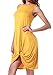 msllen Women's Summer Plain Sleeveless Twist Knot Front Loose Casual Midi Dress