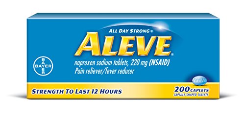 Aleve Caplets, Naproxen Sodium 220 mg (NSAID), Pain Reliever/Fever Reducer, #1 Orthopedic Surgeon Recommended, 200 Count