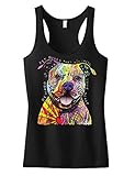 Beware Of Pit Bulls They Will Steal Your Heart Junior's Racerback Tank Top Black (M (Juniors), Black)