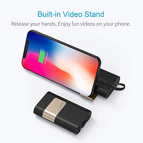 iWALK 10000mAh Ultra Compact Portable Charger with Built in Cables, USB C Power Bank 18W Power Delivery & QC3.0 External Battery Pack Compatible with iPhone Xs max X 8 7 6 5s, Samsung S9/S8 and More - Thumbnail 6