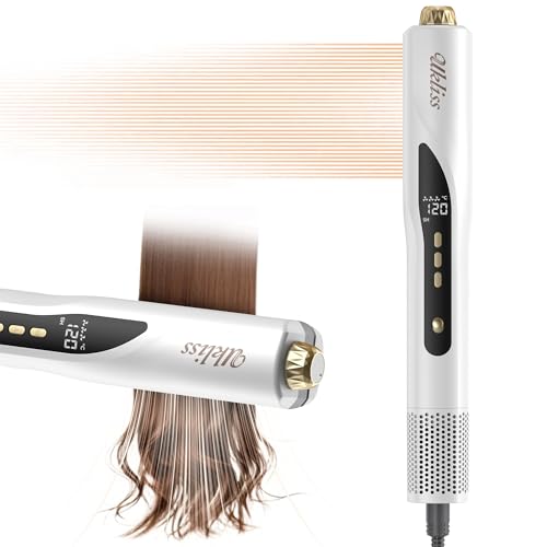 UKLISS Plancha de pelo, plancha de pelo para cabello húmedo y seco, secador de pelo iónico y airsty…