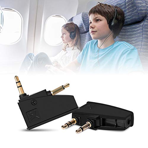 Lenink 2 Pack Generic Airline Airplane Flight Headphone Adapter Converter Compatible with Bose QC2 QC3 QC15 QC20 QC25 AE2 Headphones,Aviation Plugs to 3.5mm Jack