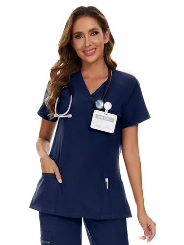 COZYFIT Scrub Tops for Woman - Soft Stretch, V-Neck Top Scrubs with 3 Pockets, Easy Care for Women