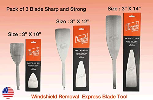 TORPEDO 3 Pack Windshield Express Removal Blade Autoglass Tool, Windshield Replacement Blade 3 X 10in, 3 X 12in, 3 X 14in