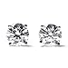 Gem Stone King IGI Certified 1/3 cttw Round Cut 14K White Gold Diamond Stud Earrings for Women
