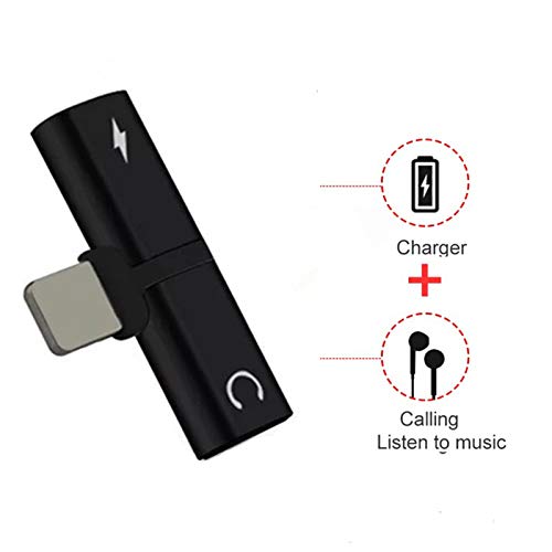 Smart Tech Splitter 2 in 1 Lightning Adapter compatible with iPhone X/7/8/8 plus/9/10/11 version- 2 In 1 Dual port for Charging and Headphone music