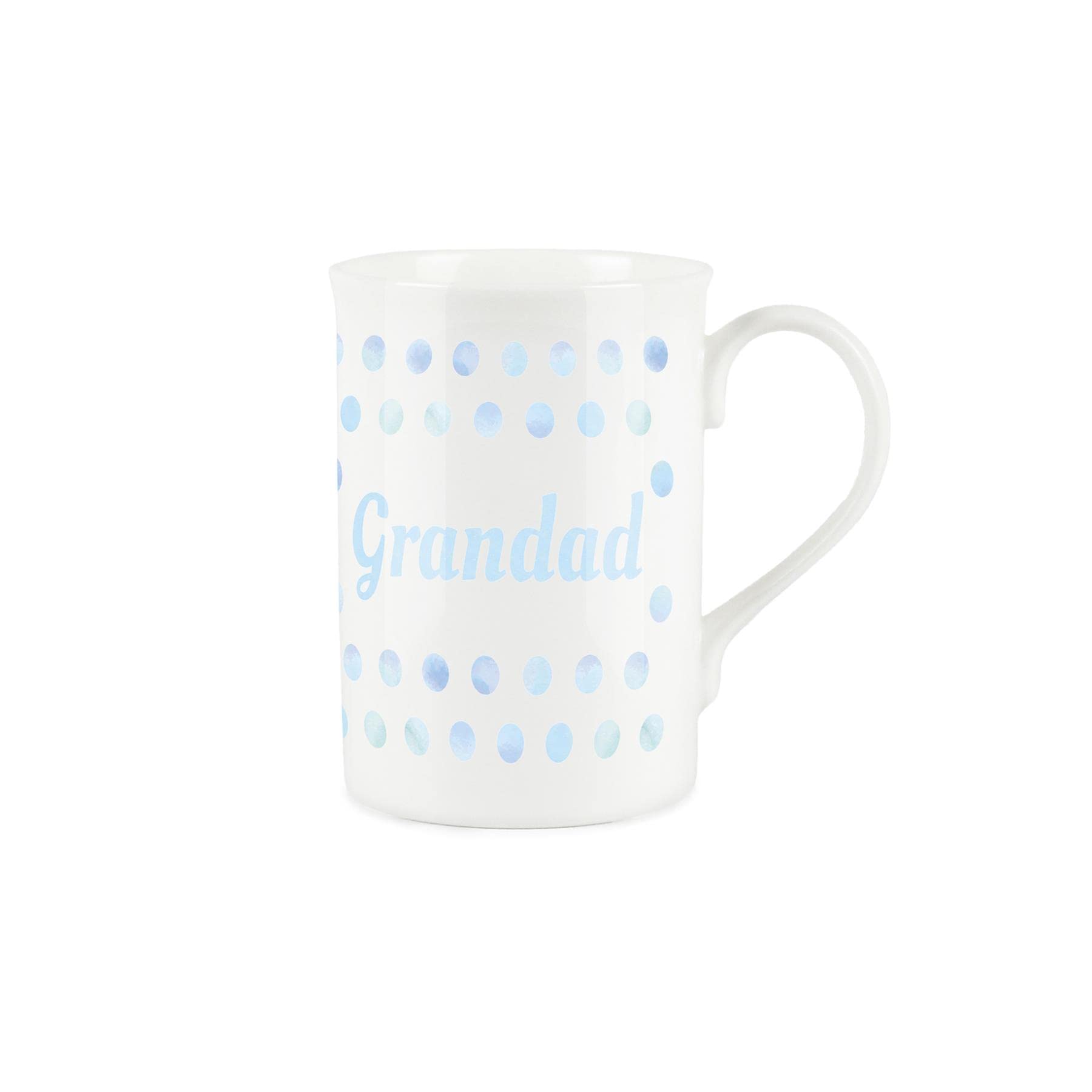 Aqua Polka Dots Spots Grandad Mug - Fine Bone China Gift/Present Mug for Grandad