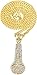 Xusamss Hip Hop Stainless Steel Microphone Pendant Crystal Necklace with 24 Inch Chain