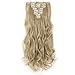 Clip in Hair Extensions 8 PCS 18 Clips 145G Thick Straight Curly Full Head Real Natural Synthetic Fibre Hairpiece 60 colors for Women Lady Girls(17 inch,ash blonde mix bleach blonde-curly)