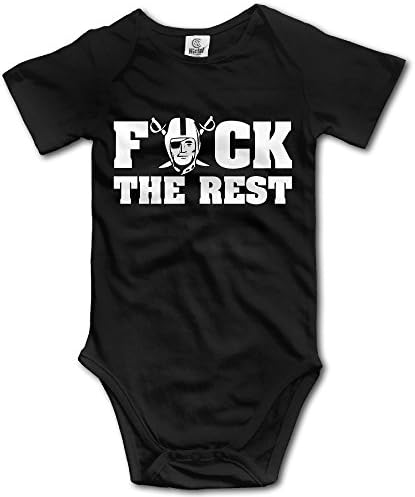 U9 6-24 Months Newborn Babys Boy's &amp; Girl's Fck The Rest Raiders Short Sleeve Bodysuit Outfits Black Size 18 Months