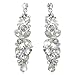 EVER FAITH Silver-Tone Bridal Tear Drop Flower Cluster Dangle Earrings Clear Crystal Rhinestone