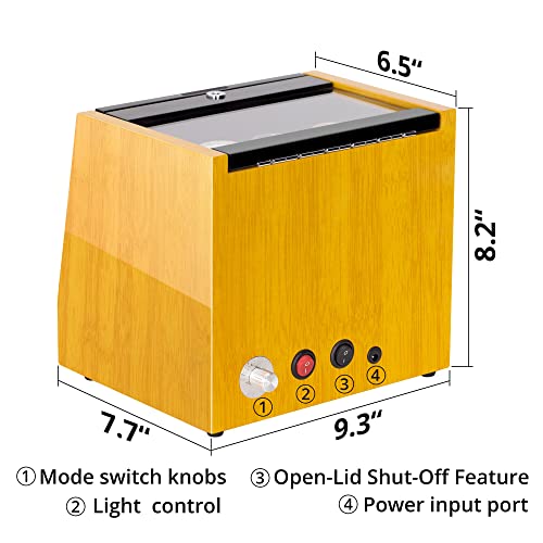 JINS&VICO Watch Winder Made of Premium Bamboo Pattern for 5 Automatic