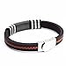 JUSNOVA 17Pcs Braided Leather Bracelets for Men Women Wooden Beaded Cuff Wrap Bracelet Adjustable Brown
