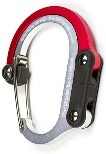 Lulabop Qliplet Modified Carabiner with Rotating Folding Hook (Hot Rod Red)