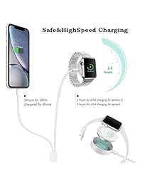 Cable cargador de teléfono 2 en 1 y estación de carga compatible con Apple Watch Holder para Apple iWatch Series 4 3 2 1 iPhone X Xs MAX 8 Plus 8