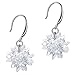Jewelry 18k White Gold Plated Spark Sharp Cubic Zirconia Hook Earrings Crystal Earrings for Women Casual Earrings for Teen Girls Silver Hoop Earrings Nickel Free Fashion Jewelry Earrings ML014