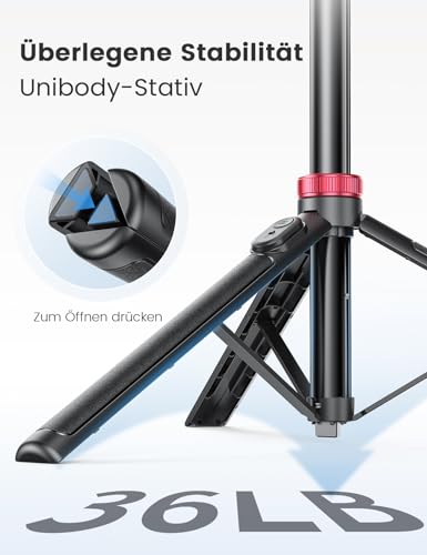 10.2 Inch Dimmable Ring Light with 75 Inch High Aluminium Tripod, Flicker-Free LED Makeup Light/Cold Shoe Quick Mount Holder, Ring Light for Mobile Phone, TikTok/Live Stream, Video Recording
