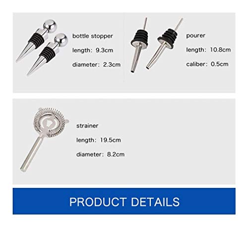 ARTFFEL Langlebiges Shaker-Set aus Edelstahl, Baron-Set, professionelle Barkeeper-Werkzeuge, Shaker, Jigger und Löffel… – Bild 4