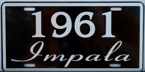 Motown Automotive Design1961 61 Impala License Plate FITS Chevrolet Chevy SS Super Sport Lowrider FINS 348 396 409 427 TAG 6 X 12 HOT Rod Muscle CAR Classic Museum Collection Novelty Gift Sign