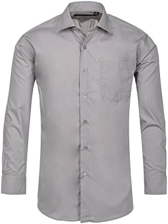 Luxton Mens Dress Shirts, Men Slim Fit Long Sleeve Cotton Poly Shirt – Available in More Colors