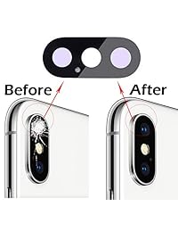 ogodeal iPhone X Kit de cubierta de la lente de vidrio de repuesto herramienta de cámara trasera con calcomanía preinstalado