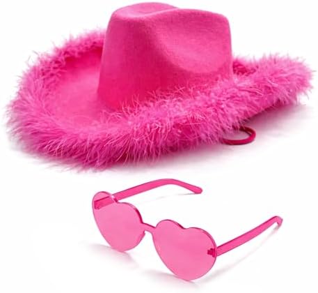 Amazon.com: Pink Cowgirl Hat with Feather Boa - Pink Western  display picture 1