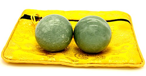 Blackish Green Marble Baoding Health Stress Exercise Balls Chinese Exercise Stress Balls Craft Collection (bag-S)