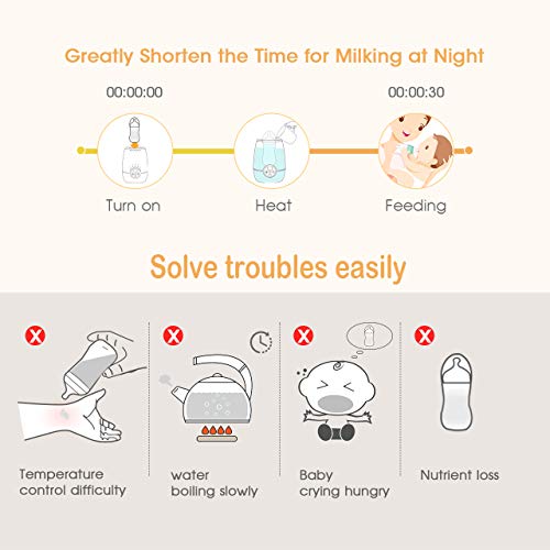 OMORC Baby Bottle Warmer with Timer and Temperature Control, 500W Fast Breast Milk Warmer Infant Bottle Warmer, LED Display and Auto Shut-off Set, 100% BPA FREE