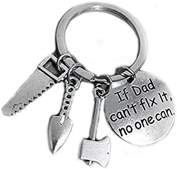 Kaliste Keychain If Dad Can't Fix it No One Can Jewelry Key Ring Repair Tools Pendants Great Gift for Father from Son Daughter Kids (Style-10)