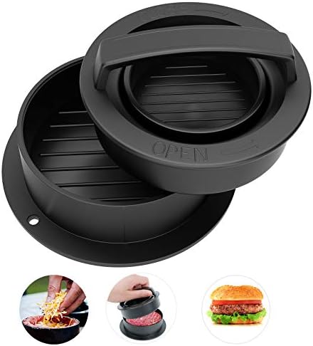 CandyHome Stuffed Burger Press Hamburger Patty Maker for Sliders, Stuffed Burgers and Patties 3 in 1 Burger Press for Cooking on The Barbecue, Stove or BBQ, Essential Kitchen & Grilling Accessories