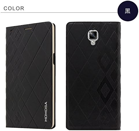 HOMOSA OnePlus 3T Case, Luxury Flip Leather Case,Unique Case for OnePlus 3T with Stand &amp; Hidden card slot (Black)