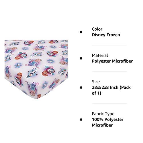 Disney Frozen Fitted Crib Sheet 100 Soft Microfiber, Baby Sheet, Fits Standard Size Crib
