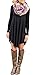 MOLERANI Women's Solid Long Sleeve Casual Loose T-Shirt Dress (XL, Black)