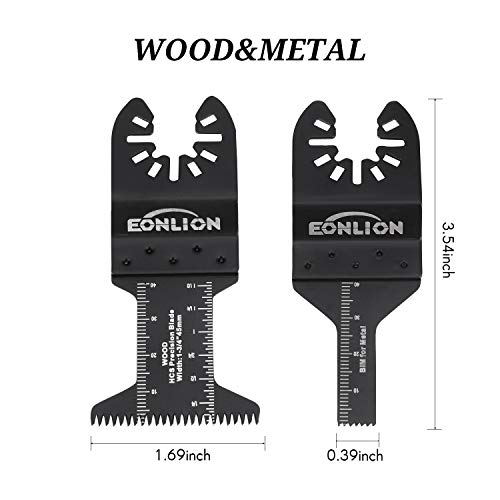 EONLION 25 Pcs Metal/Wood Oscillating Multitool Quick Release Saw BladesQuick Release Kit Fein Multimaster Porter Cable Black&Decker Bosch Dremel Craftsman Ridgid for Sanding, Grinding and Cutting