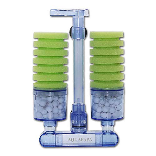 Aquapapa Multi Layer Filter Media Biochemical Dual Sponge Filter for Betta Fry Aquarium Fish Tank Up to 50 Gallon (Single Pack)