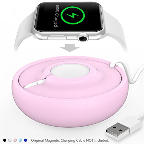 Apple Watch Charging Station Support Holder Portable iWatch Storage Box Concealing Your Charging Cable for Apple Watch Series 3 /2 /1 /Nike+ /42mm /38mm (Pink) - Thumbnail 7