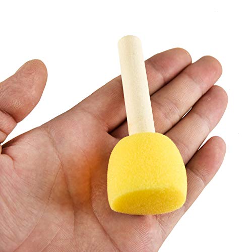 Timoo 60 Pcs Round Sponges Brush Set, Kids Painting Tools for Arts and Crafts, Stencils, Painting (4 Sizes) - Thumbnail 3